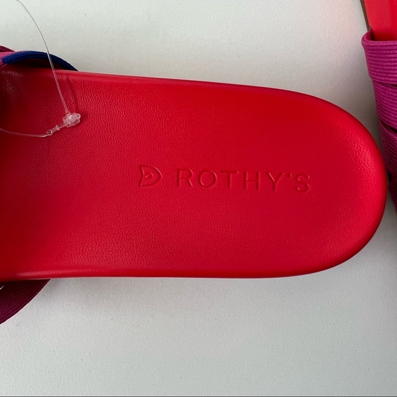 Rothy’s NWT The Slide Sz 7.5 Red Hot Pink Sandals - Picture 6 of 8